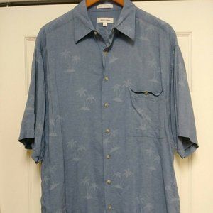 VTG Pierre Cardin LT Blue palm Tropical Hawaiian‎